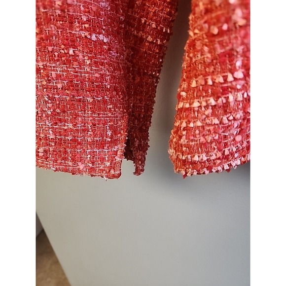 Coldwater Creek Women s Orange Tweed Textured Blazer‎ Jacket size 8 - Picture 3 of 9